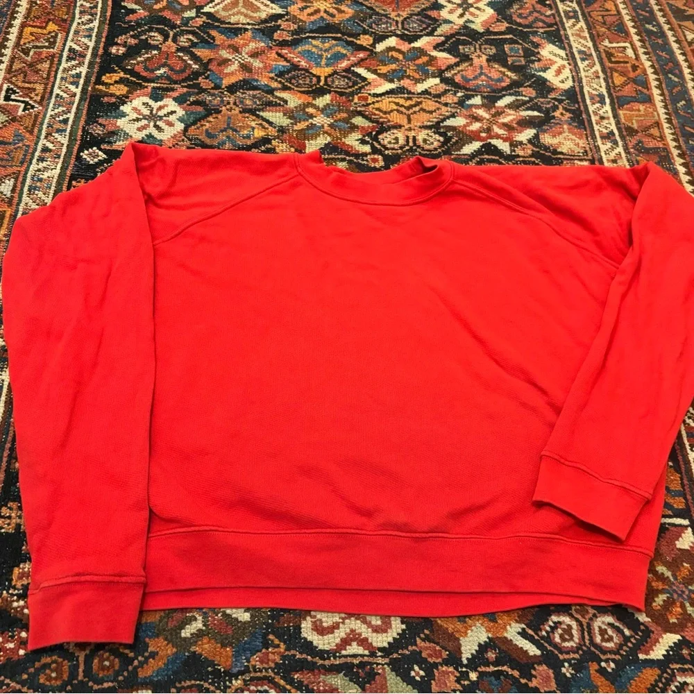 DONNI. Eco French Terry crew sweatshirt in Tomato, size M - Picture 5 of 5